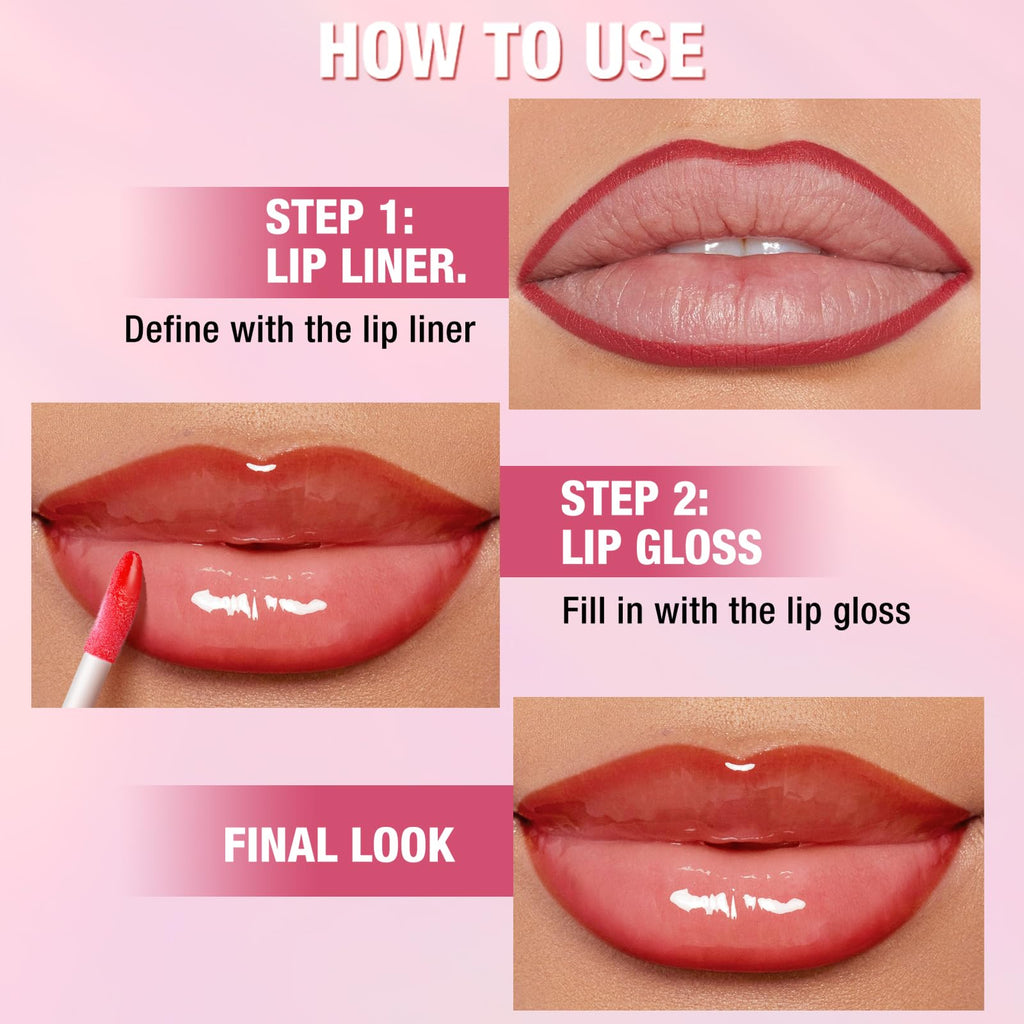 Jolilab Matte Lip Liner Lip Oil Set, Lip Makeup Set Natural Smooth Long-Lasting And Hydrating Beauty Daily Cosmetics Gift for Women Easy-to-Use（10pcs）