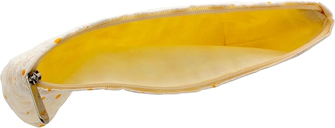Flat Makeup Bag for Women,Zipper Cosmetic Pouch for Purse,Daisy Beige