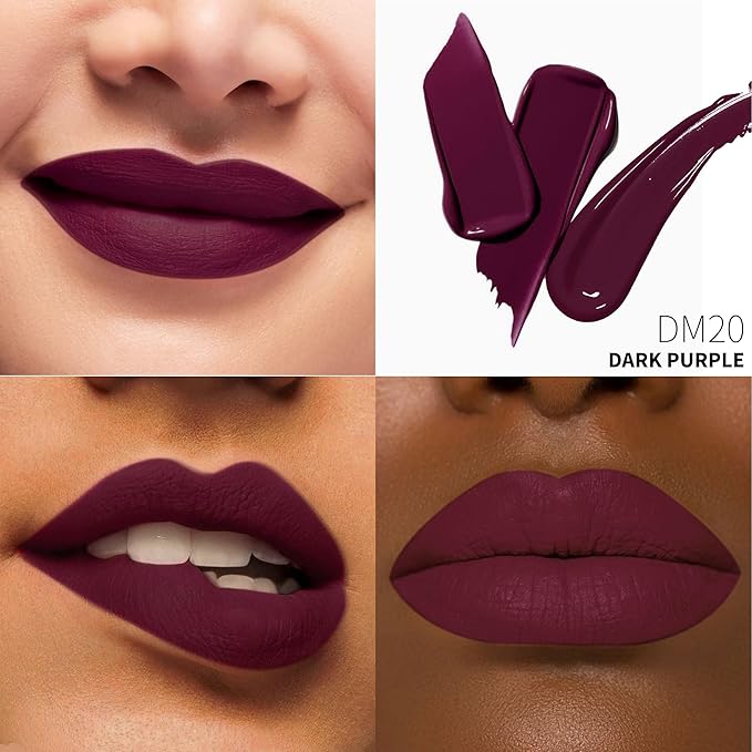 Depuplum Dark Purple Lipstick for Women ColorStay Long Lasting Lipsticks