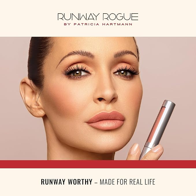 Runway Rogue Silk Glam Liquid Lipstick, Long Wear Frosted Berry-Rose Lipstick, ‘First Class’