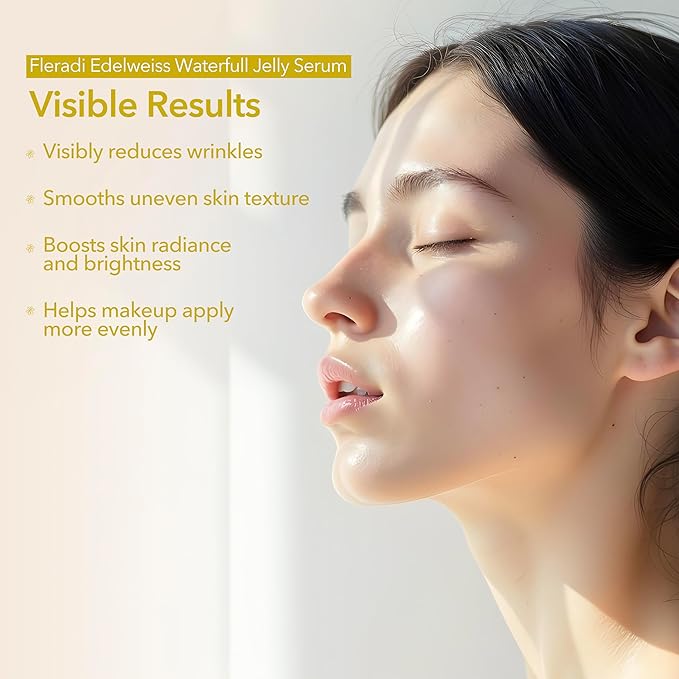 Fleradi Edelweiss Essence: 30% Flower Extract Jelly Serum - Non-Sticky Hydration, Crafted by Renowned Korean Skincare Experts