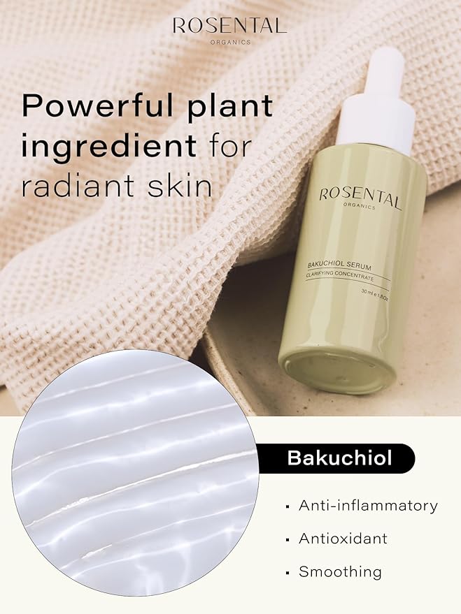Rosental Organics Bakuchiol Serum (30ml) - Facial Care Against Blemishes & Acne - Slow-Aging Facial Serum - Clear Skin - Retinol Alternative - 100% Vegan & Natural Cosmetics - Made in Austria