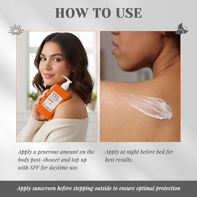 Advanced Retinol Body Lotion Anti-Aging Face Moisturizer Cream with a Smoothing and Refreshing Texture Enriched with Hyaluronic Acid & Niacinamide for Smoother Skin 6.76 oz