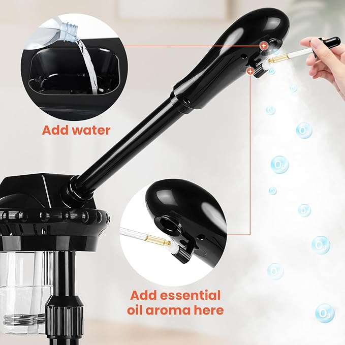 Chetunju Professional Face Steamer, Adjustable Height and Angle, Facial Steamer Clean Skin Firming Pores and Moisturizing Suitable for a Beauty, Spa, at Home