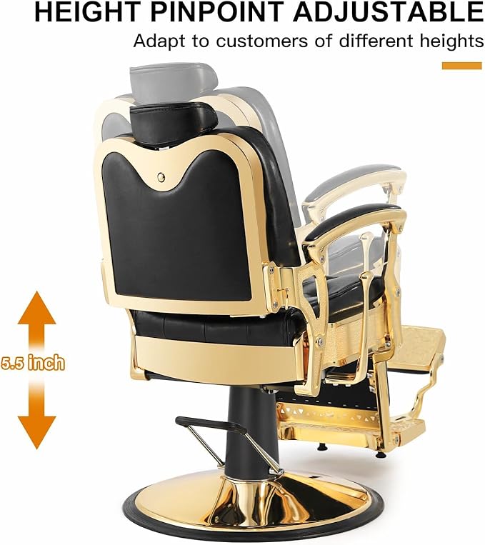 Artist hand Barber Chair Salon Chair Heavy Duty Barber Chair(Gold)
