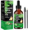 Etimisa Organic Black Castor Oil,100% Pure Natural,Cold Pressed, Glass Bottles, Hair,Eyebrow Care, Skin Care, Castor Oil for Body & Carrier Oil
