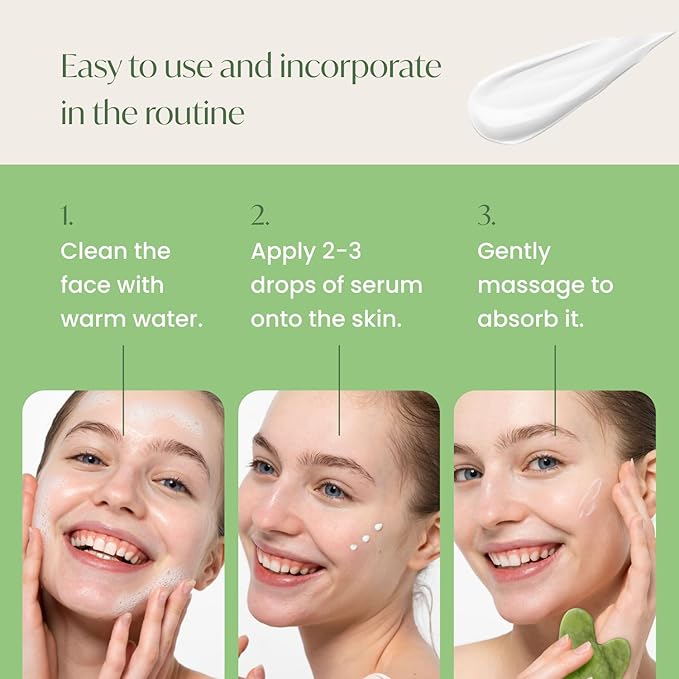 PLANTIFIQUE Korean Face Serum for Gua Sha Massage, Slow-Absorbing 1.01fl oz | Hydrating & Anti-Aging Serum with Jojoba Oil, Hyaluronic Acid, Niacinamide & Vitamin C for Glowing Skin