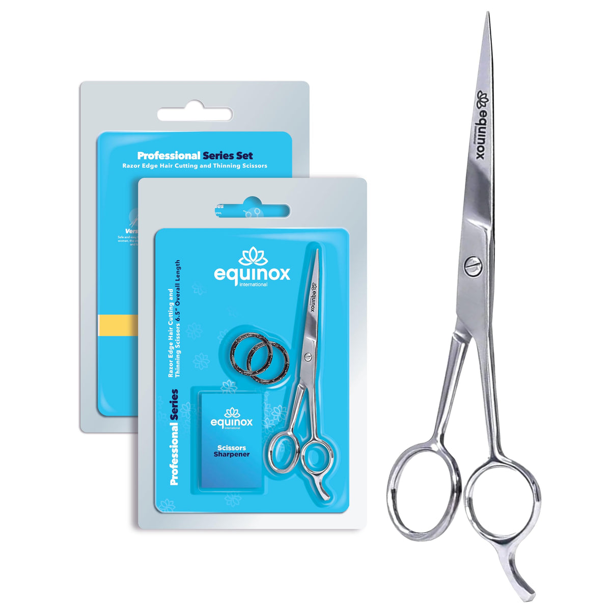 Equinox Razor Edge Series Professional Hair Scissors - 6.5” Premium Japanese Stainless Steel Hair Cutting Scissors, Hair Shears, Hair Razors for Hair Cutting, Barber Accessories & Hair Salon Supplies