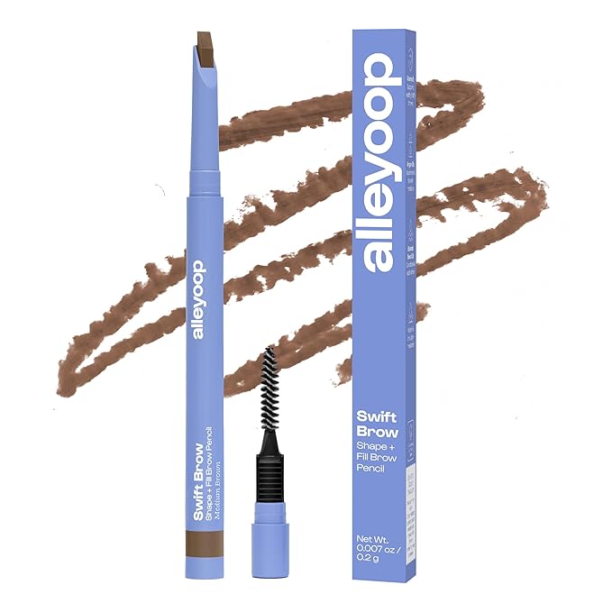 Alleyoop Eyebrow Pencil Swift Brow with Sharpener,Matte Finish,Medium Brown