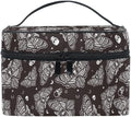 MNSRUU Makeup Bags, Gothic Moth Skull Moon Esoteric Makeup Organizer Bags Toiletry Bag Box Travel Cosmetic Bag Make Up Train Case for Women Teen Girl Ladies