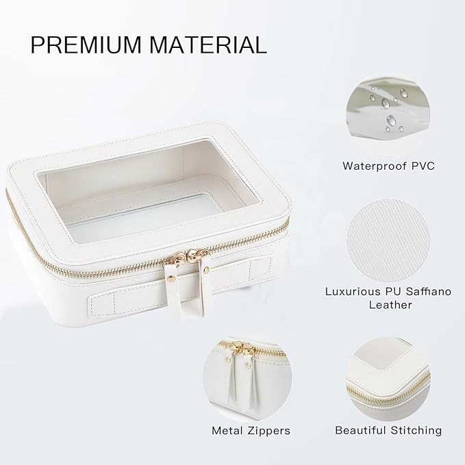 FASAOH Clear Makeup Bagswith Mini Cosmetic Bags,Travel Toiletry Bags for Women,Portable Cosmetic Bags Case, Transparent Waterproof Cosmetic Organizer Storage Bags for Women Men