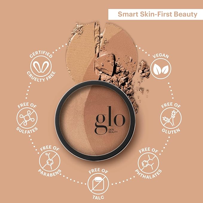 Glo Skin Beauty Bronze – Natural Mineral Pressed Powder Bronzer for Face for a Sun-Kissed Glow, Lightweight Makeup Infused with Antioxidants