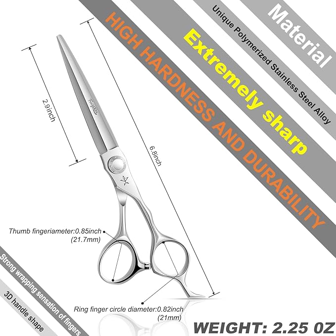 Fengliren High-end Professional Extremely Very Sharp Barber Hair Cutting Scissors Hairdresser Shears For Hair 6.5 Inch Haircut Scissor Made Of Stainless Steel Alloy For Hairdressing Salon and Home Use