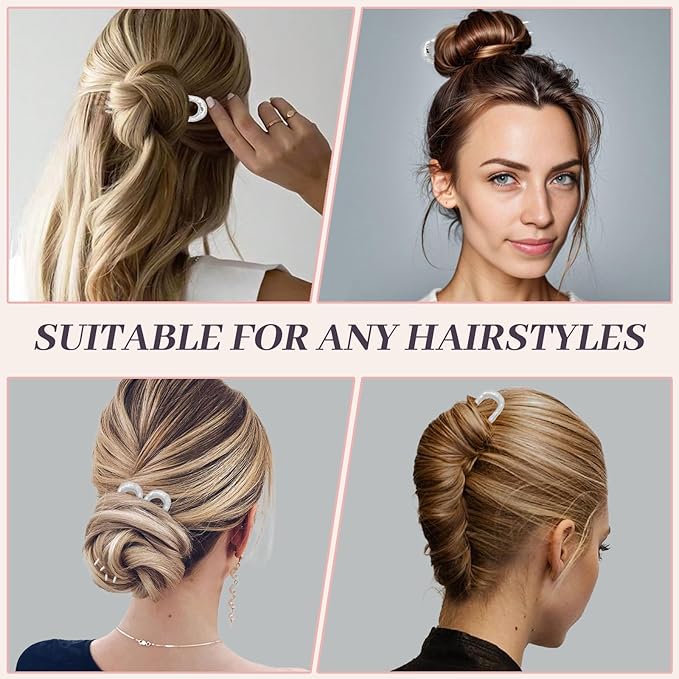 2PCS 3.8Inch French Hair Pins U-Shaped Pins for Women and Girls Fashion Metal Hair Pin French Twist Hair Pins for Buns, Updos,Stylish and Functional(set2-silver)