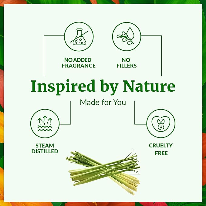 SVA Citronella Essential Oil 4 Fl Oz – for Diffuser, Skin & Hair Care – Ideal for Massage & DIY Blends – with Dropper