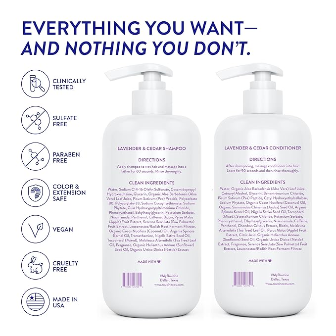 Routine Wellness Anti-Thinning Shampoo & Conditioner - Lavender & Cedar