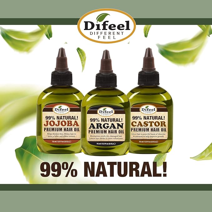 Difeel Jojoba Oil Hair Oil Blend - Travel Size 2.5 oz. - Lightweight Hair & Scalp Moisturizing Oil for Dry, Damaged & Frizzy Hair, Adds Shine & Softness