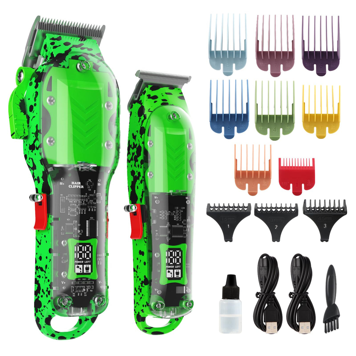 Tuanchuanrp Professional Hair Clippers, Hair Clippers Set for Barber Haircut with LED Display(Yellow)