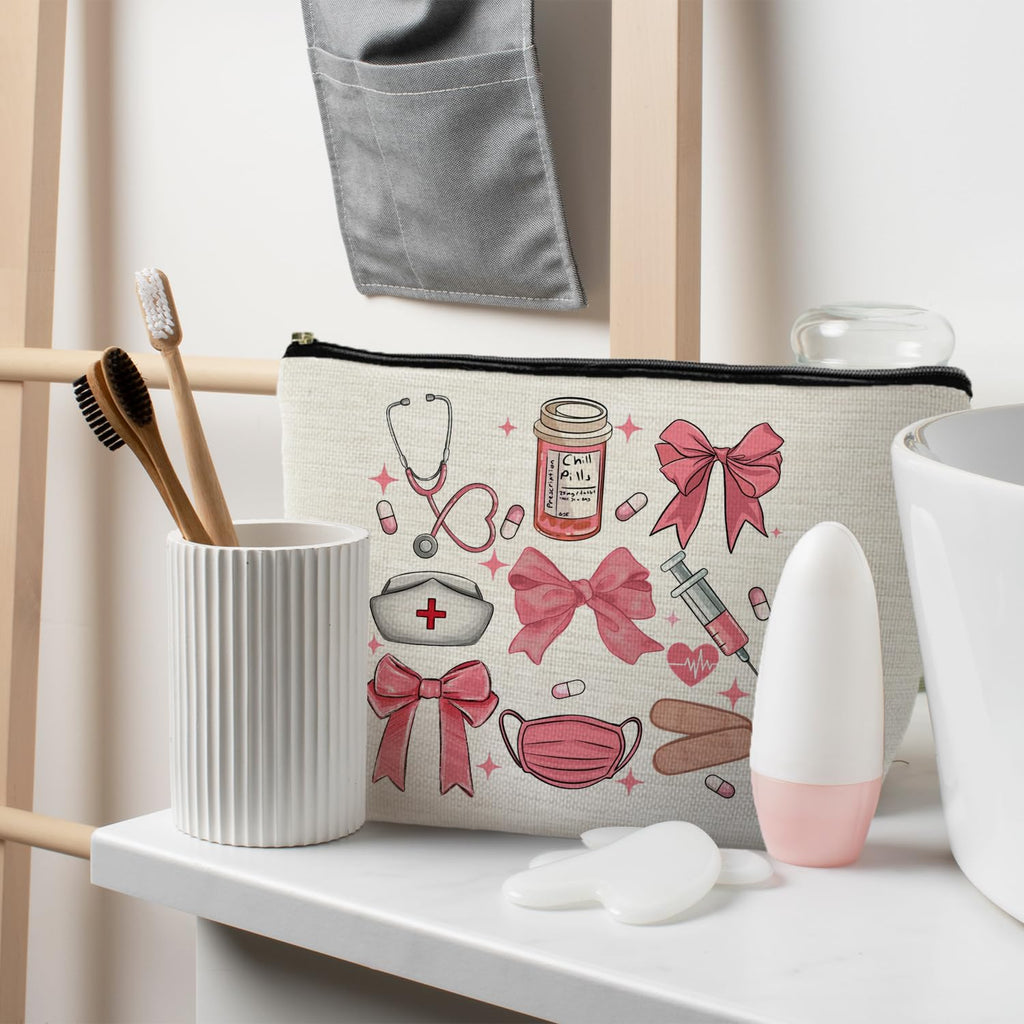 RYYCDOI Nursing Student Gifts, Pink Nursing Accessories Makeup Bag, School Nurse Gifts, Nurse Graduation Gift, Future Nurse Gifts, Medical Student Gifts, Cute Gifts for Nursing Students Cosmetic Bags