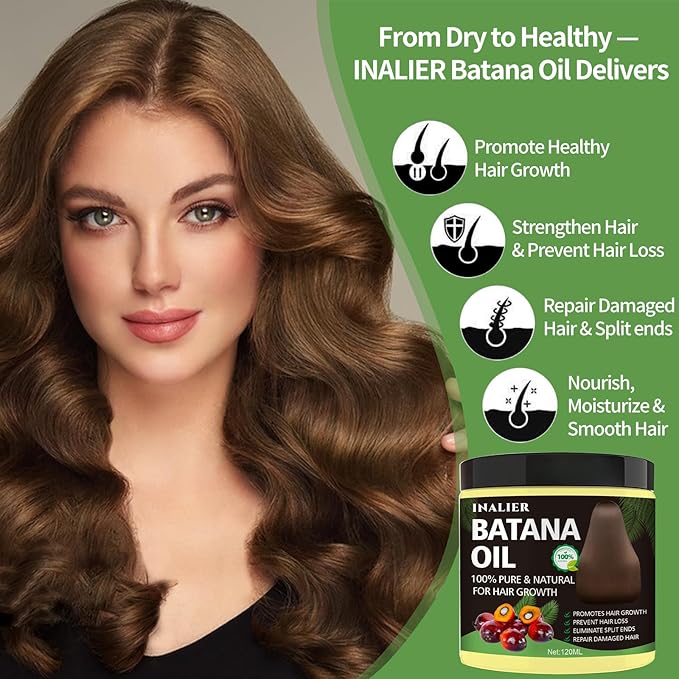 Raw Batana Oil for Hair Growth, 100% Natural Pure Batana Organic for Prevent Hair Loss, Enhances Thickness for Men & Women, Wild Growth Hair Oil, Scalp Treatment Promotes Hair Thickness 120ML