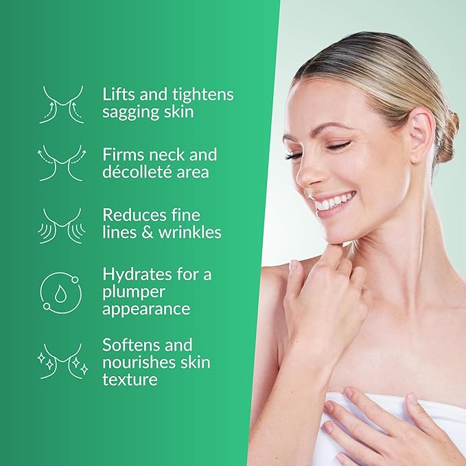 Nasola Neck Firming Cream for Tightening & Lifting Saggy Skin with Retinol, Collagen, Hyaluronic Acid, Peptides & Jojoba Oil – Anti-Aging Neck & Décolleté Cream for Women & Men, 1.85 Fl Oz