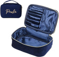 Dreamgem Personalized Name Makeup Bags - Monogrammed Gift for Women Girls Cosmetic Bag with Zipper Gift Ideal for Teen Girls Women Birthday Friend Mom (Treasure Blue)