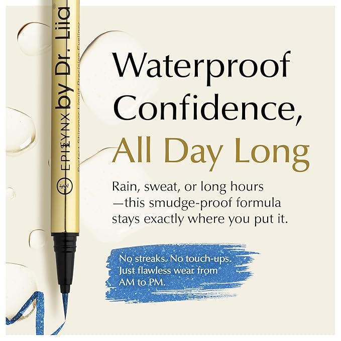 EPILYNX Liquid Eyeliner, Waterproof Vegan, Shimmer Royal Blue, 2mL