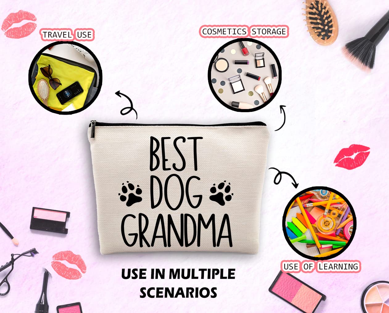 Dwept Best Grandma Cosmetic Case, Toiletry Bag - Makeup Bag for Women
