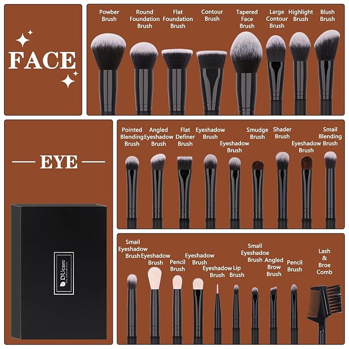 DUcare Professional Makeup Brushes Set 27Pcs