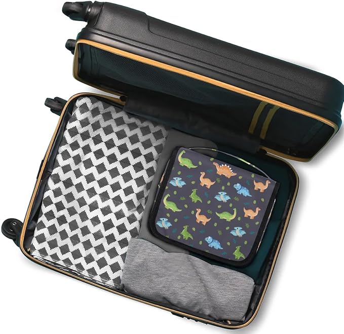OMFUNS Cute Dinosaur Hanging Travel Toiletry Kit Bag with Hook for Men and Boys, Cartoon Dino Makeup Case Waterproof Cosmetic Bag Storage Bag Organizer for Accessories Toiletries