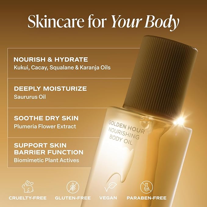 Saltair Nourishing Body Oil | Lightweight Body Glow | Golden Hour, 4 oz