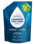 Puracy Body Wash - Natural Body Wash for Women, Men, Kids - Pure Plant Ingredients, Moisturizing Shower Gel, Body Soap for Dry Sensitive Skin, Gently Scented (Coconut Vanilla, 48 oz/1420 ml Refill)