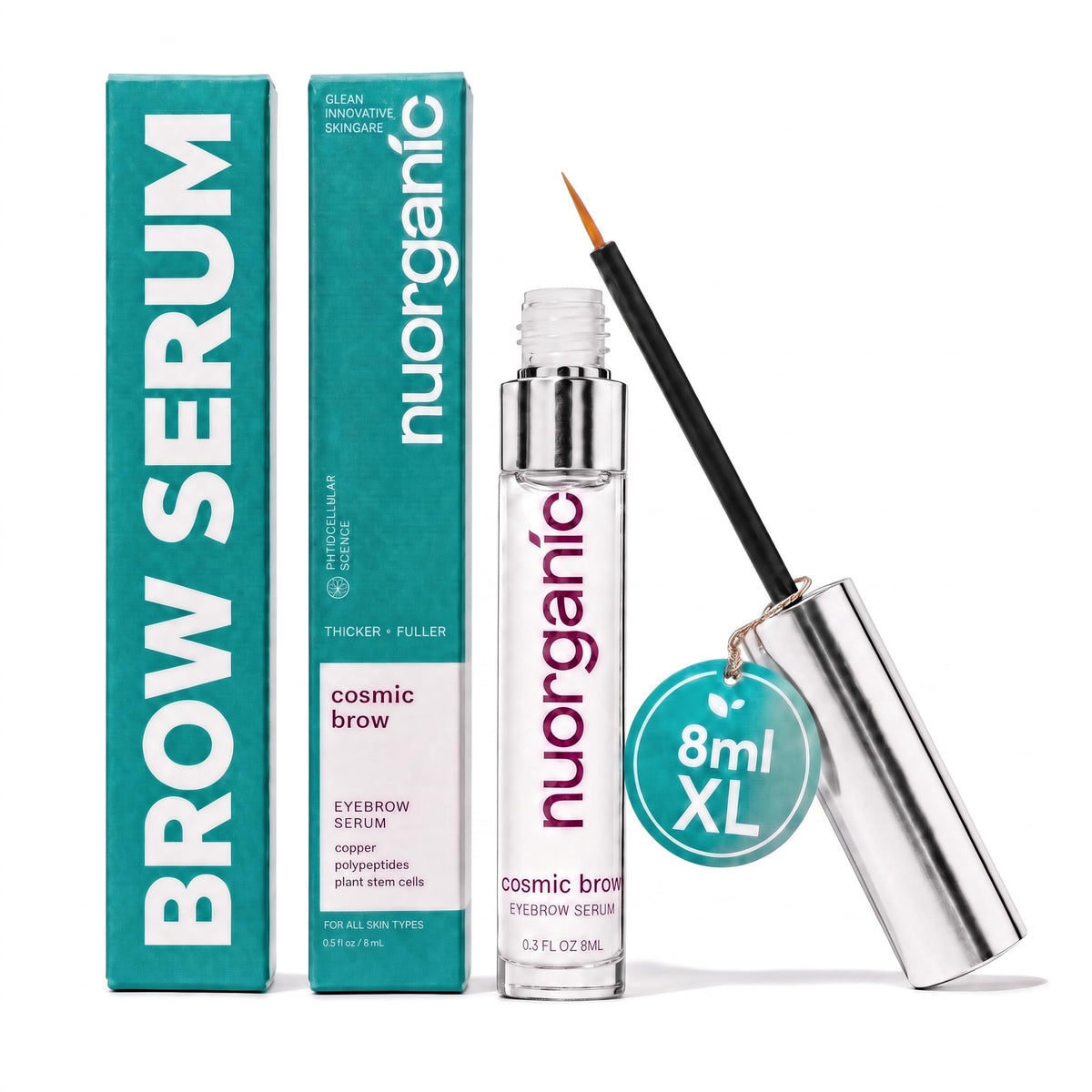 nuorganic Cosmic Brow Eyebrow Growth Serum, Natural Ingredients, 8ml XL