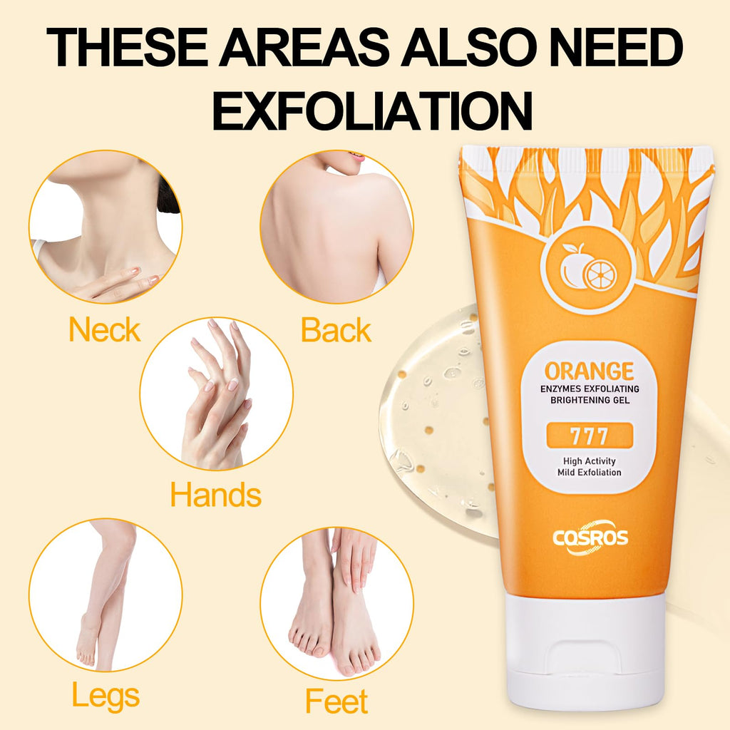 Orange Exfoliating Gel Scrub for Face and Body, Peeling Gel, Deep Clean Pores, Remove Blackheads & Moisturize Skin, for All Types Skin (1PC)
