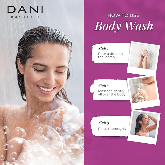 DANI Naturals Passion Fruit Body Wash, Sulfate-Free and Vegan, 12 fl oz