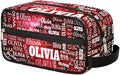 KFNHN Personalized Name Travel Makeup Bag for Women Red Galaxy Universe