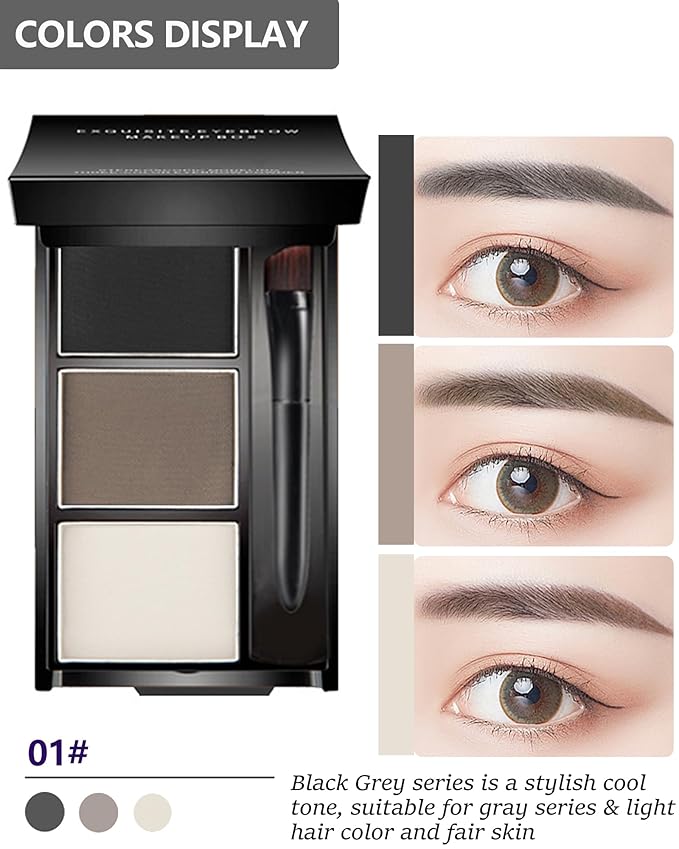 Eyebrow Powder Kit, Eye brow Tinting Powder Kit with Razor for Women-Set 01