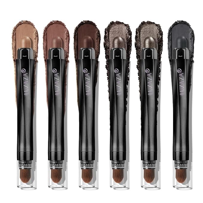 LUXAZA PRO 6PCS Neutral Eyeshadow Stick Makeup Set, Matte Cream Eye Shadow Eyeliner Brightener Pencil Crayon - B3 Iced Oat