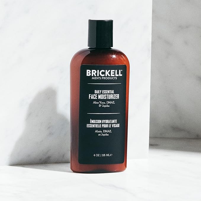 Brickell Men's Daily Advanced Face Care Routine II, Activated Charcoal Facial Cleanser, Face Scrub, Facial Moisturizer Lotion, With Activated Charcoal, Hyaluronic Acid, and Aloe, Scented
