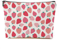 DHKG Cute Pink Strawberry Makeup Bag Retro Fruit Cosmetic Bag Friend Friendship Gifts for Women Girls Sister Bestie Coworker Travel Organizer Zipper Pouch Christmas Thanksgiving Birthday Gifts
