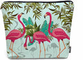 Kalygon Women Makeup Organizer Bag Flamingo Exotic Flamingo Tropical Palms Flax Cosmetic Bag Makeup Bags Toiletry Bag Accessories Organizer Travel Bags For Home Bathroom Office Hotel Gym Pink Green