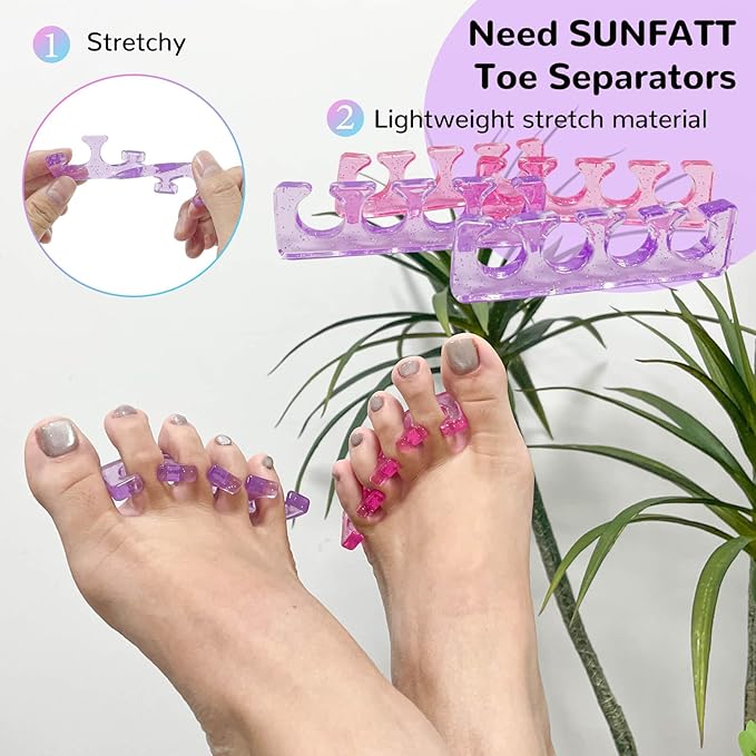 Thin Toe Separators for Women,Soft Pedicure Spacers for Toenail Polish