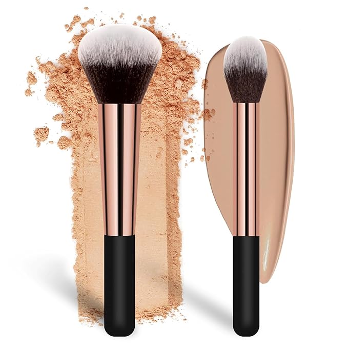 Makeup Brushes, Large Powder Brush & Foundation Brush Flawless Finish