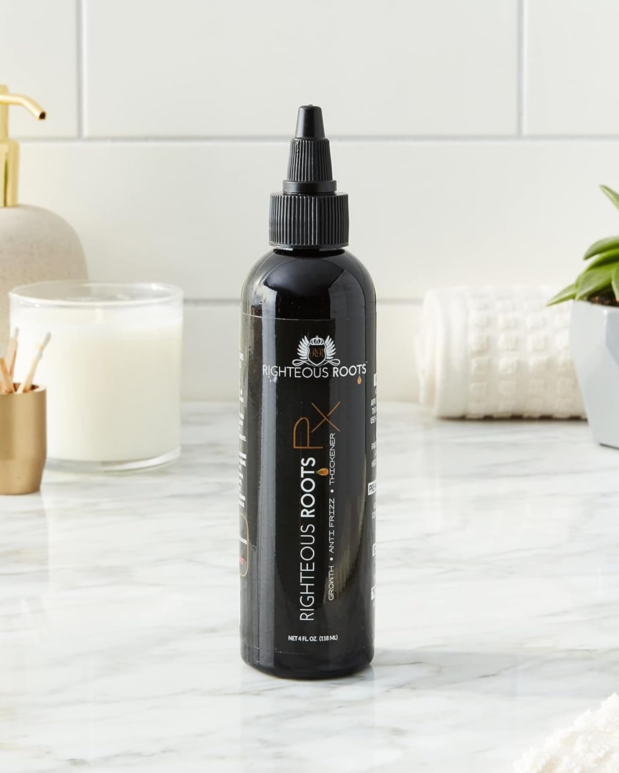 Righteous Roots Hair Oil for Hair Growth, Anti Frizz and Thickener (4 fl OZ, Pack of 2) - Best for Beard, Curly, Wavy and Natural Hair