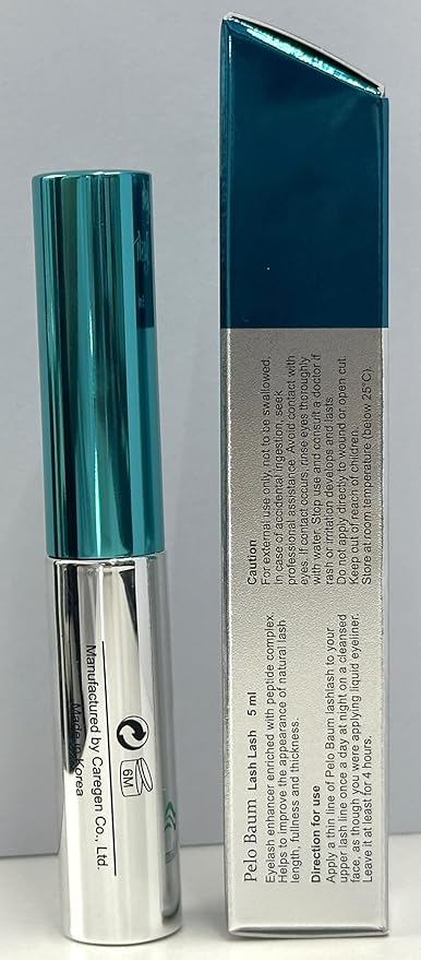 Pelo Baum Lash Lash Eyelash Enhancer Serum with Peptides for Thicker Fuller Looking Lashes Nourishing Eyelash Conditioner for Thin Brittle Lashes 0.17 Fl Oz