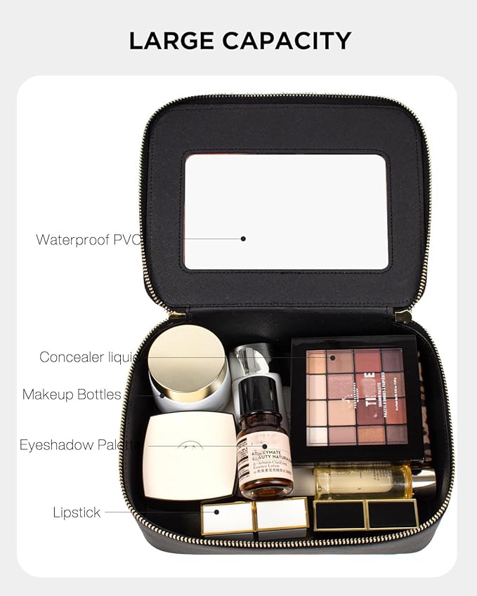 FFpaw Clear American Mahjong Tile Bag, Makeup Bag Travel Cosmetic Organizer Case Waterproof Skincare Toiletry Bag with Zipper Portable Make Up Pouch Compact Car Organizer Bag for Essentials