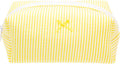 PAZIMIIK Cozy Makeup Bag for Women,Zipper Cosmetic Pouch,Stripe Yellow