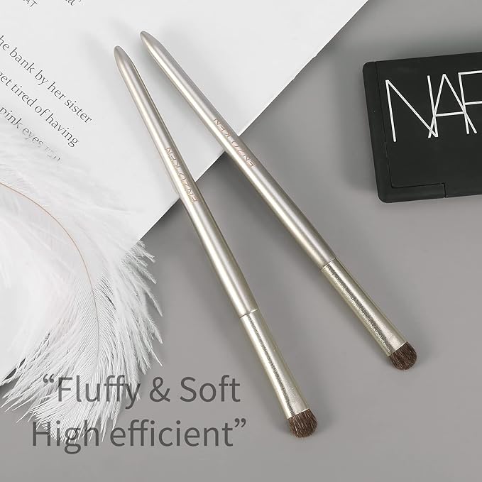 ENZO KEN Natural Pony Hair Eye Shadow Brush, Medium Smudge Eyeshadow Brush, Shader Eye Shadow Brushes, Eye Smudge Brush, Single Eyeshadow Brushes, Eyeshadow Blending Brush - Gold, E203M