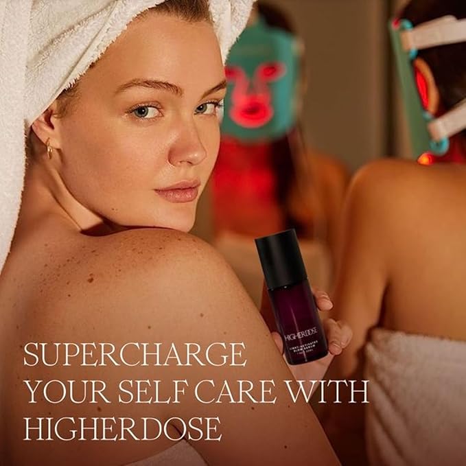 HigherDOSE Glow Serum - Facial Serum Formulated to Plump, Hydrate, and Stimulate Radiant Skin - Help Reduce Fine Lines and Wrinkles - 1 oz