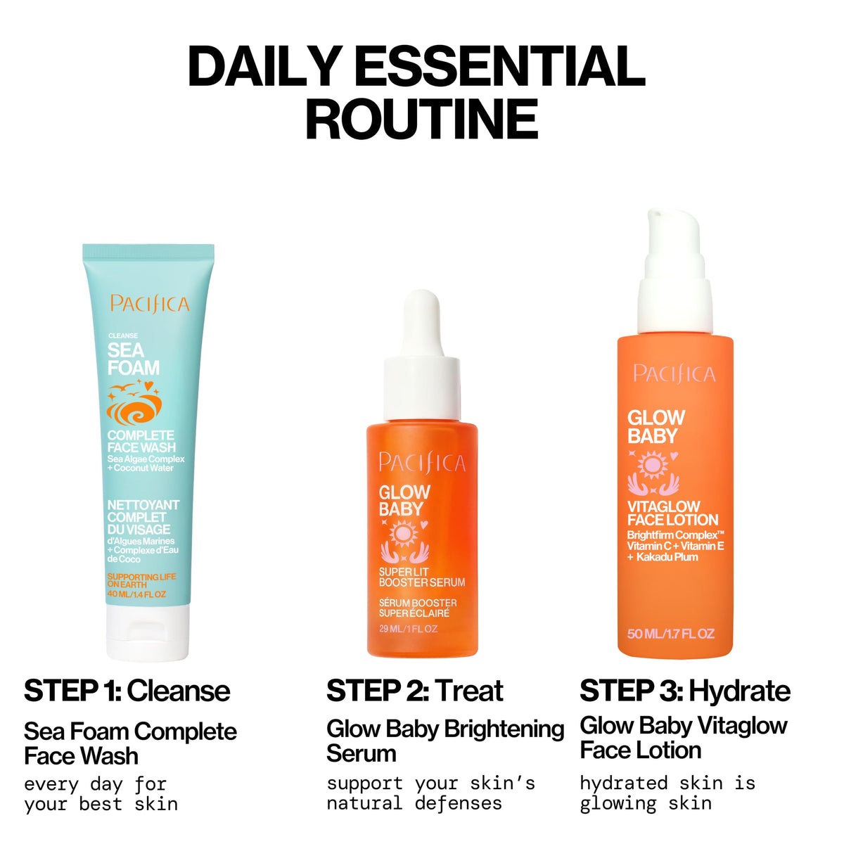 Pacifica Face Wash - Sea Foam Mini Travel Size, Skincare, Daily Gentle Foaming Cleanser, Makeup Remover, Face Cleanser, Skin Care, For Combination and Oily Skin, Vegan, 1.4 fl oz (1 Count)